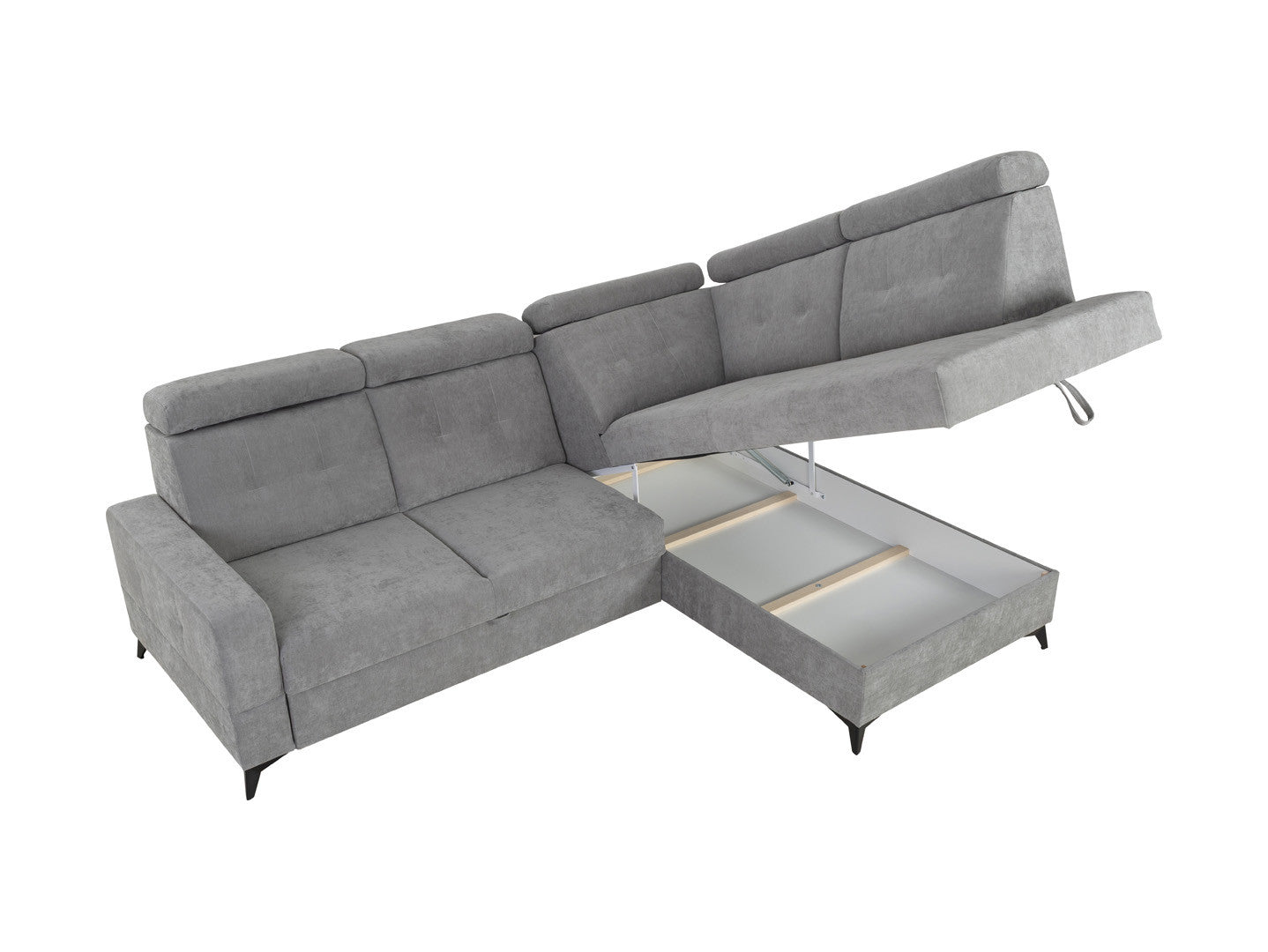 Amado Corner Sofa (Right-Hand) – Wind 90, 5 Adjustable Headrests, Sleep Function, Bedding Storage