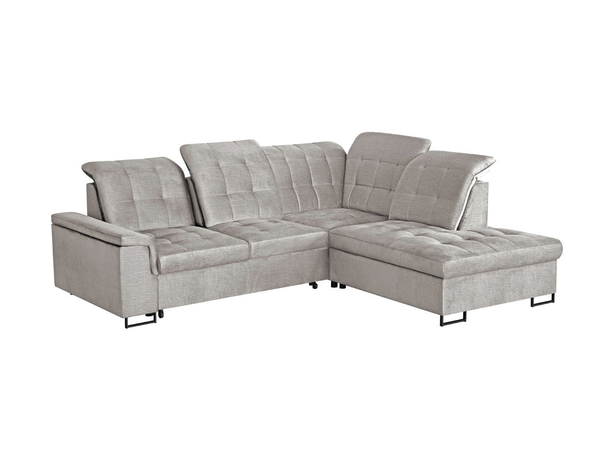 Aragon Corner Sofa Bed — Adjustable Headrests & Seat, Storage, 140×198cm Sleeping, Voss 28