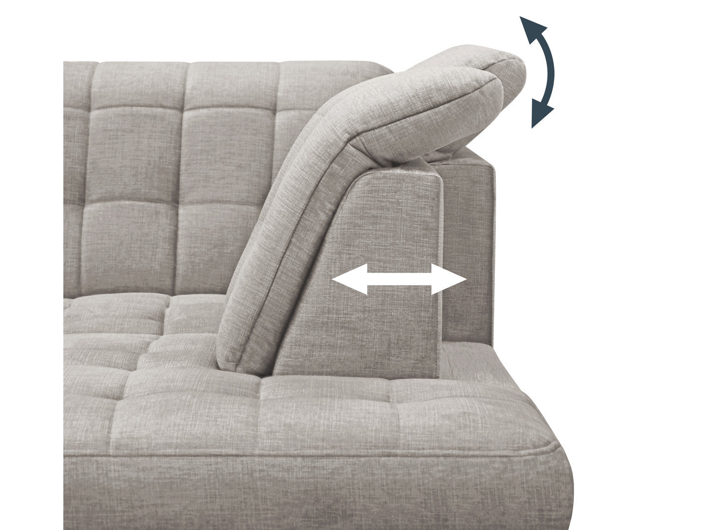 Aragon Corner Sofa Bed — Adjustable Headrests & Seat, Storage, 140×198cm Sleeping, Voss 28