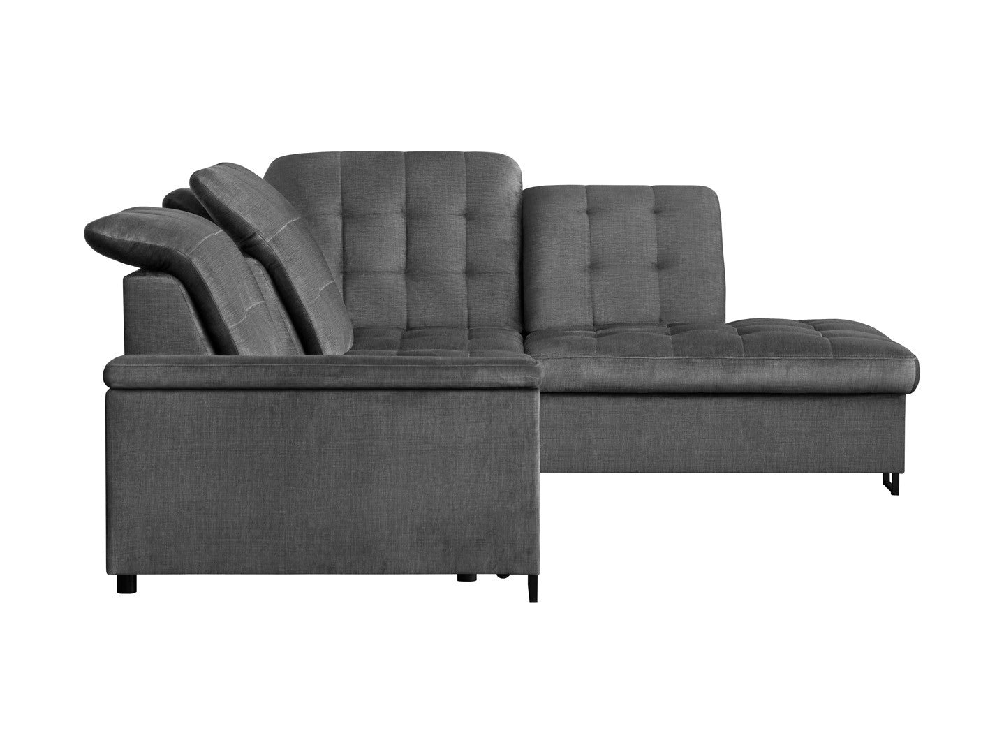 Aragon Corner Sofa Bed — Dolphin Mechanism, Adjustable Headrests & Seat, 140x198cm Sleeping Surface & Storage
