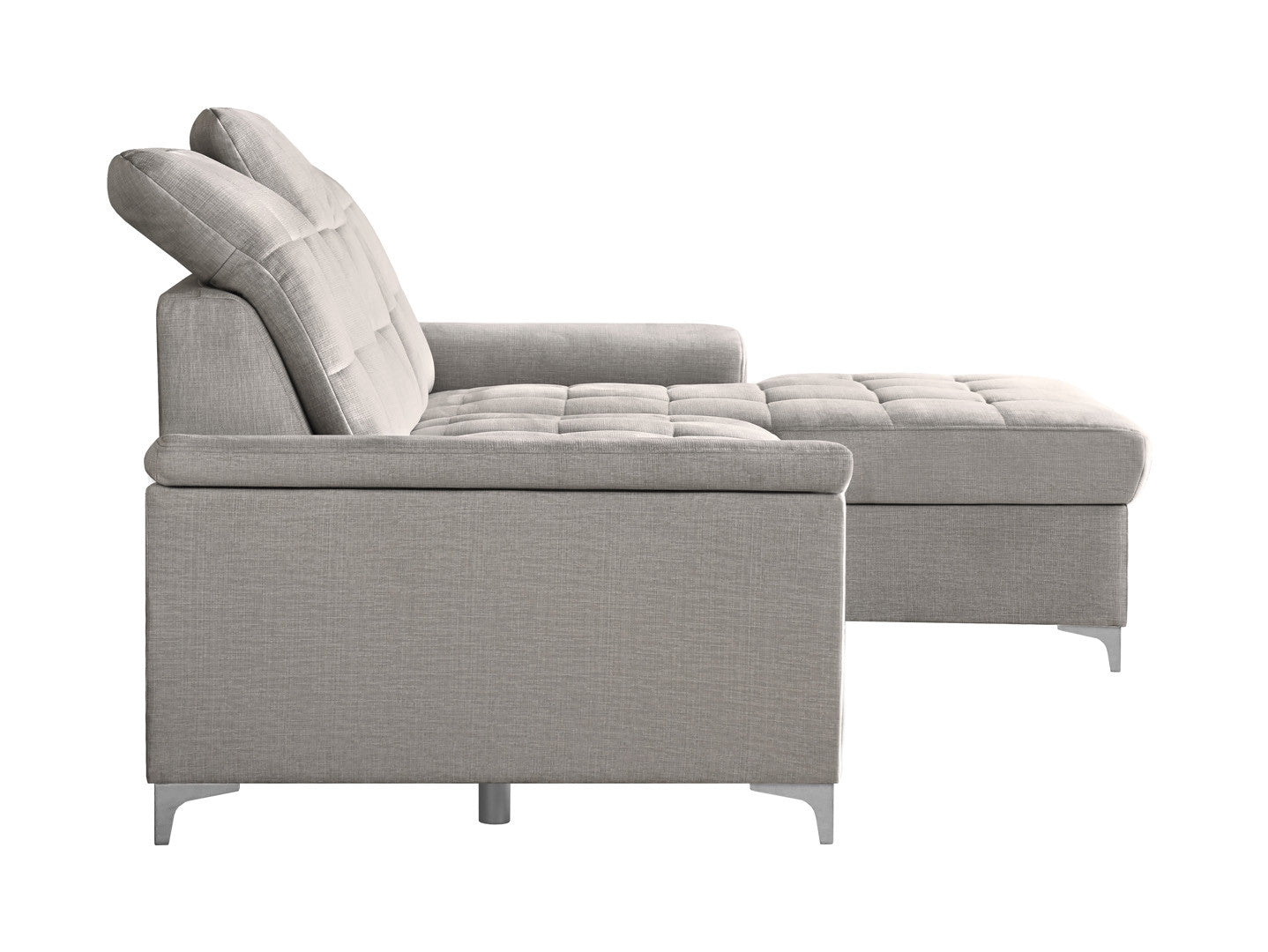 Ariado Right-Hand Corner Sofa Bed — Velour, Dolphin Mechanism, 140x200cm Sleeping Surface & Storage, Grey