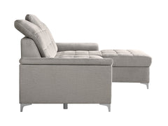 Ariado Right-Hand Corner Sofa Bed — Velour, Dolphin Mechanism, 140x200cm Sleeping Surface & Storage, Grey