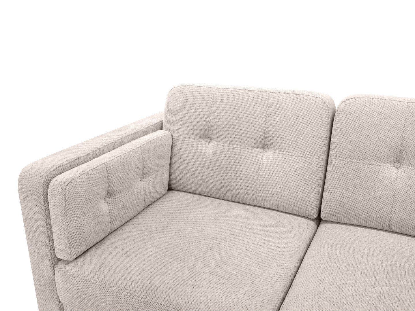 Cornet Corner Sofa Bed — DL Auto Mechanism, 135x198cm Sleeping Surface, Bedding Storage & Back Cushions, Lotus Sand