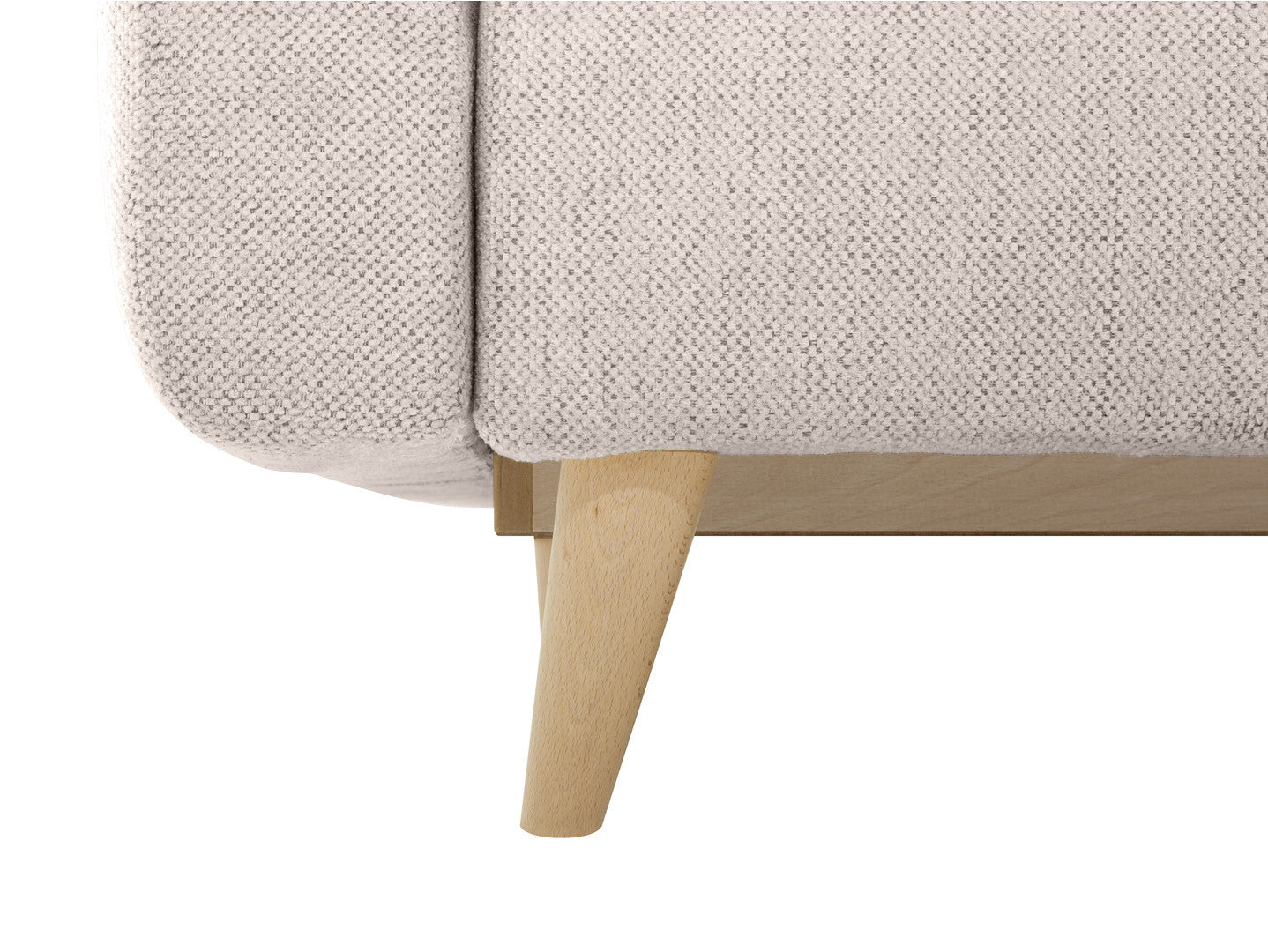 Cornet Corner Sofa Bed — DL Auto Mechanism, 135x198cm Sleeping Surface, Bedding Storage & Back Cushions, Lotus Sand