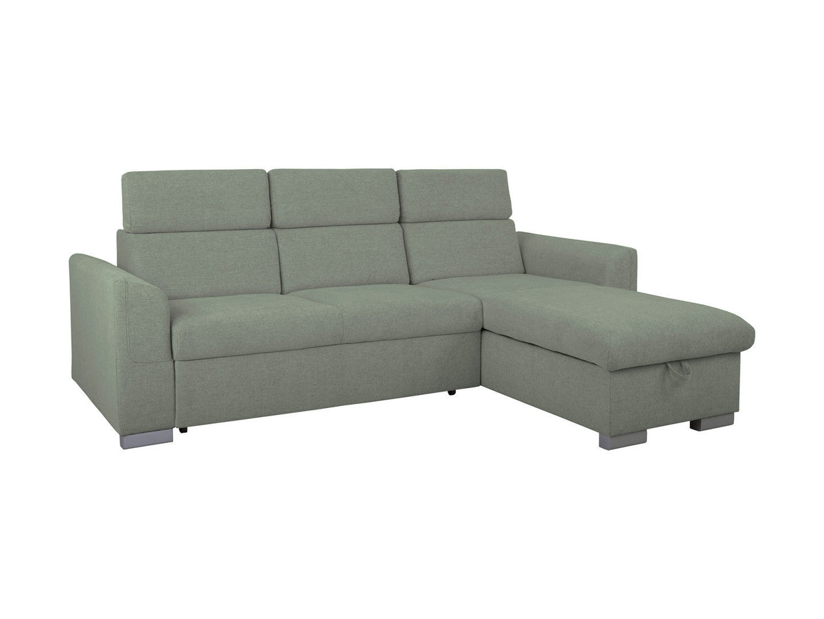 Evia Corner Sofa Bed with Storage – Reversible Left/Right | Adjustable Headrests | Delfin Mechanism | 243×186 cm