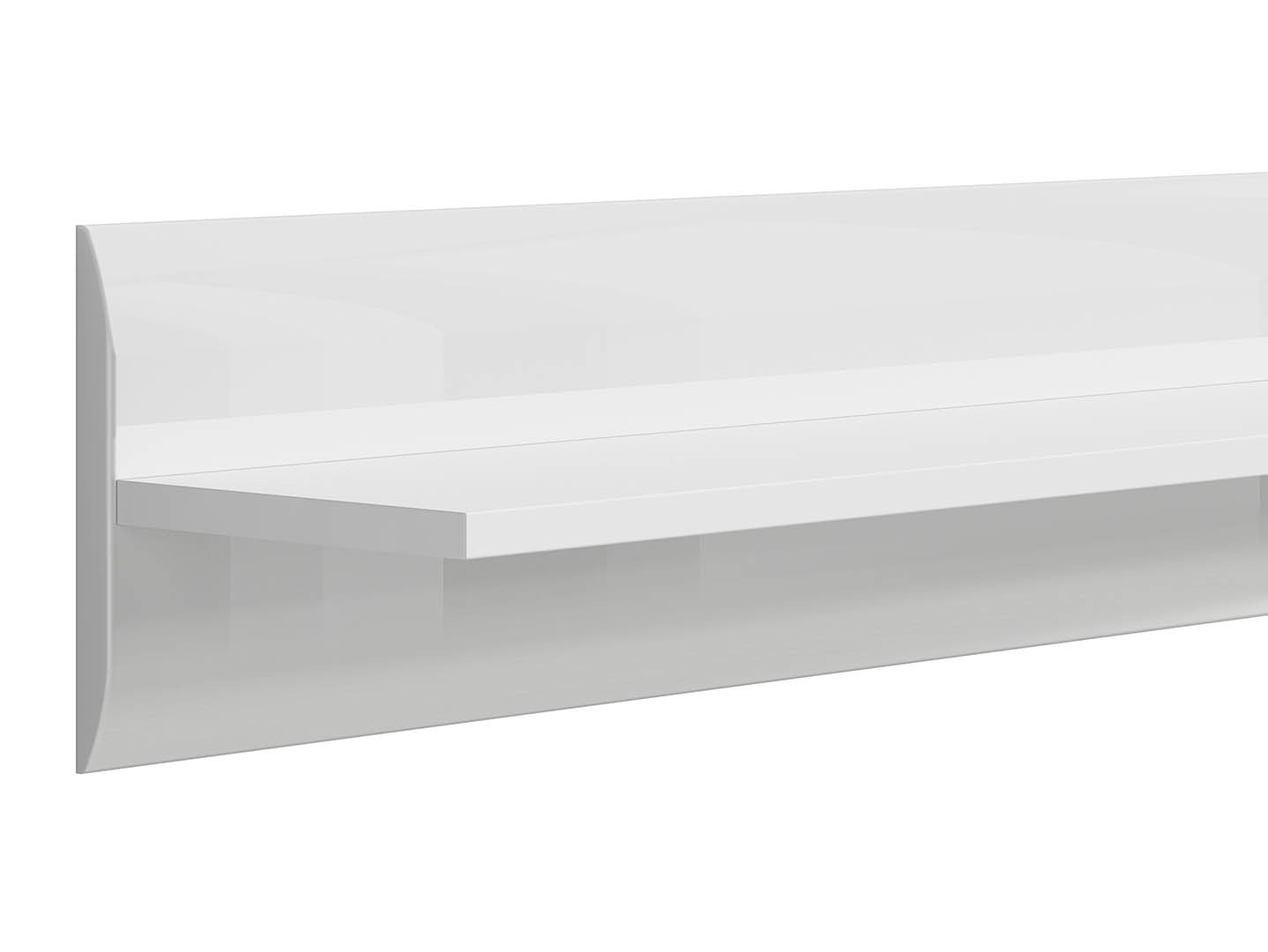 Azteca Trio Wall Shelf 105 cm – White / White Gloss | Hidden Fixings & Back Panel