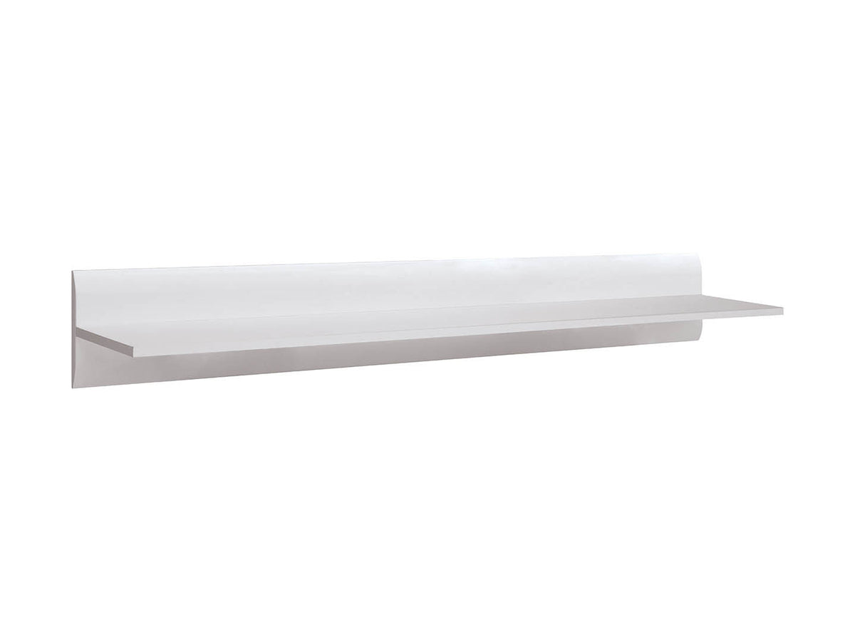 Azteca Trio Wall Shelf 105 cm – White / White Gloss | Hidden Fixings & Back Panel