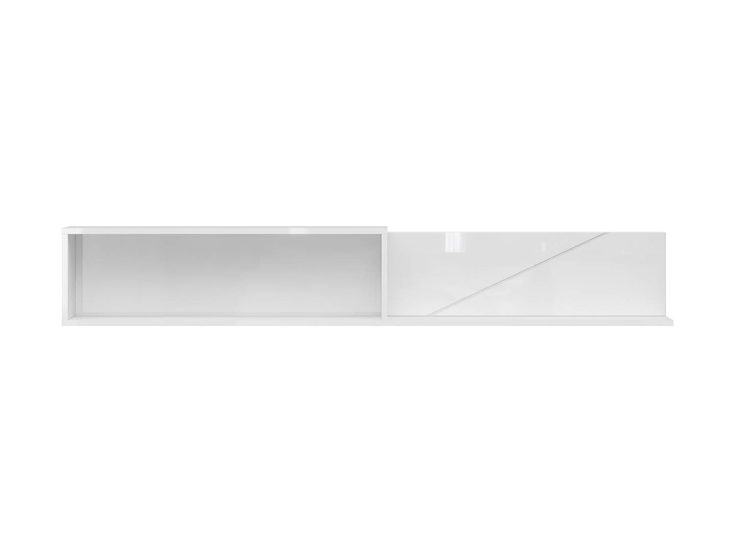 Forn Floating Wall Shelf 156 cm – White Gloss, 2 Compartments