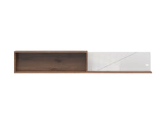 Forn Wall Shelf 156 cm – 2 Compartments, Dark Delano Oak & White Gloss