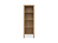 Balder Open Bookcase 62×192 cm – 3 Shelves & Drawer | Riviera Oak & White Gloss