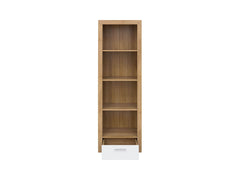 Balder Open Bookcase 62×192 cm – 3 Shelves & Drawer | Riviera Oak & White Gloss