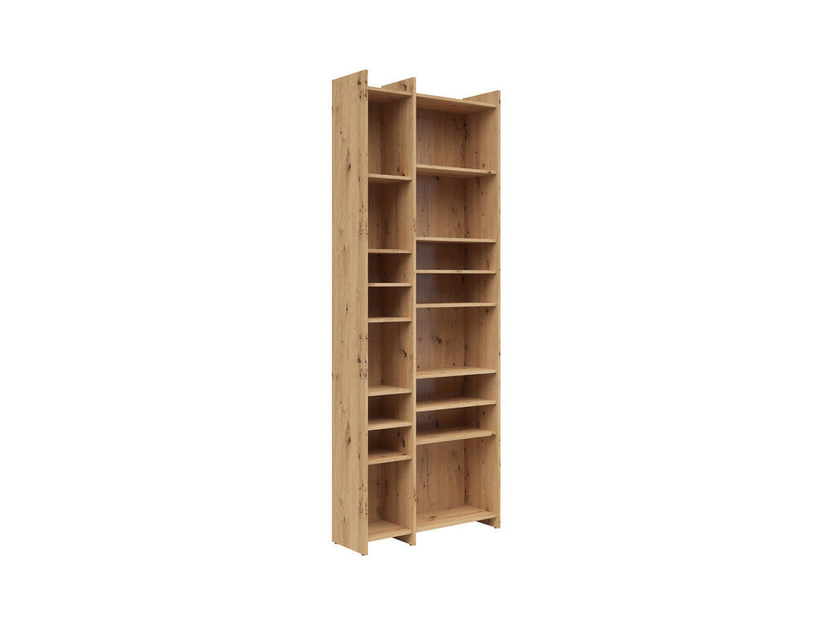 Benny Tall Open Bookcase 80x226 cm – Artisan Oak, Geometric Shelves, Display & Storage