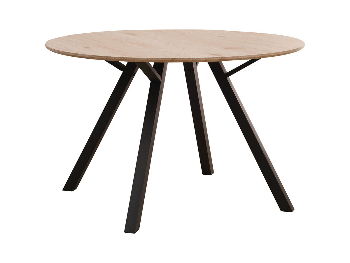 Arno Round Dining Table 120 cm – Artisan Oak / Black