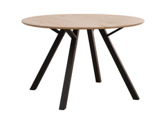 Arno Round Dining Table 120 cm – Artisan Oak / Black