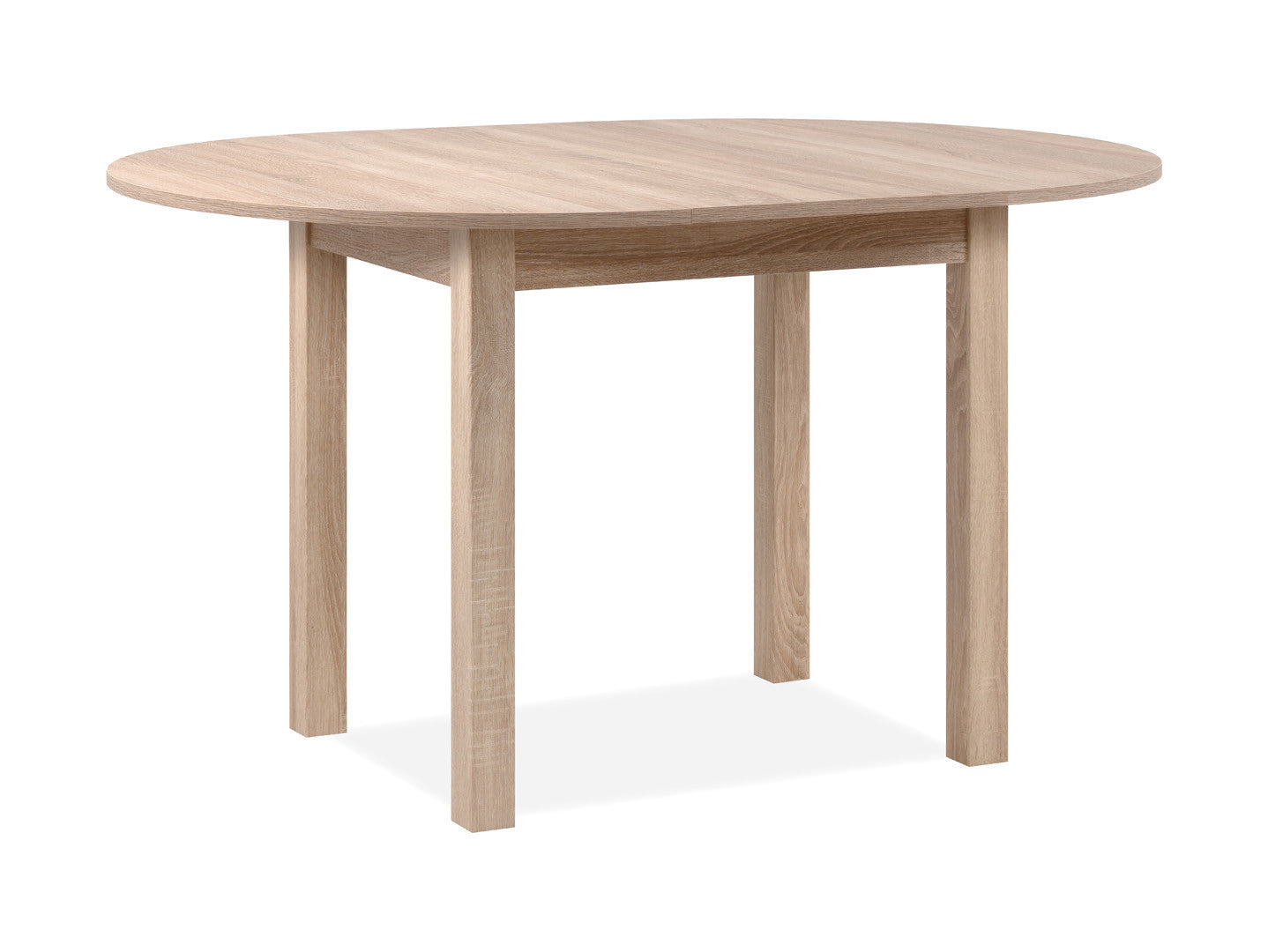 Coburg Round Extendable Dining Table 100–140cm — No Sharp Corners, 3 Colour Options, Sonoma Oak