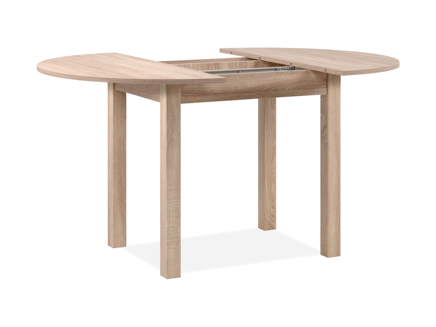 Coburg Round Extendable Dining Table 100–140cm — No Sharp Corners, 3 Colour Options, Sonoma Oak