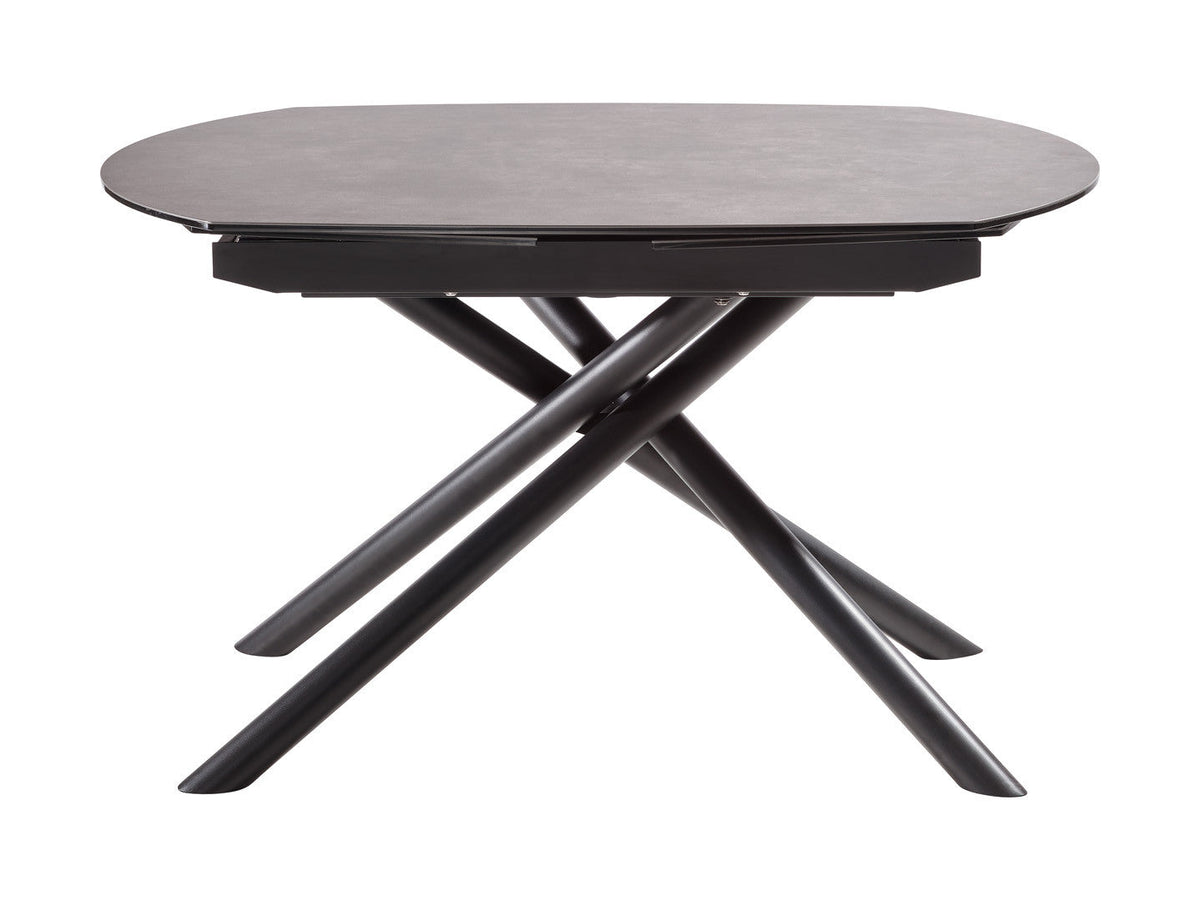 Binz Extendable Dining Table 130–190×100cm – Ceramic & Glass Top, Black & Anthracite