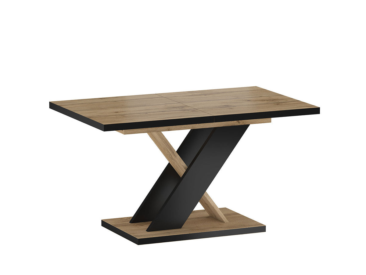 Eryk Extendable Dining Table 138–208 cm – Artisan Oak & Black