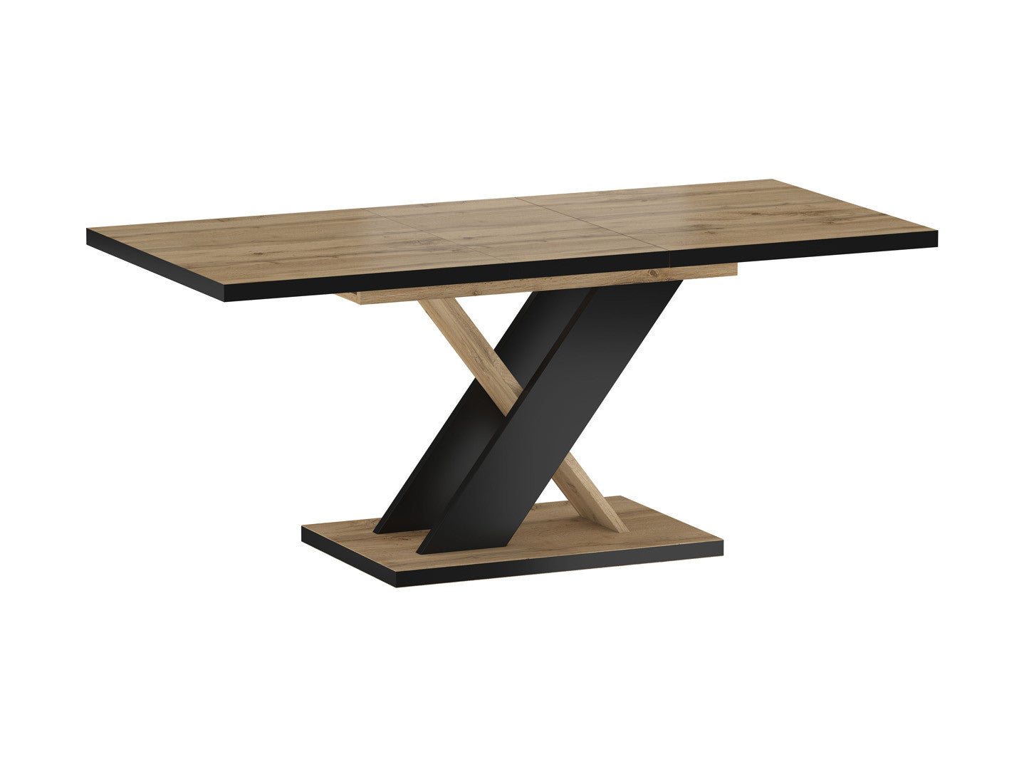 Eryk Extendable Dining Table 138–208 cm – Artisan Oak & Black