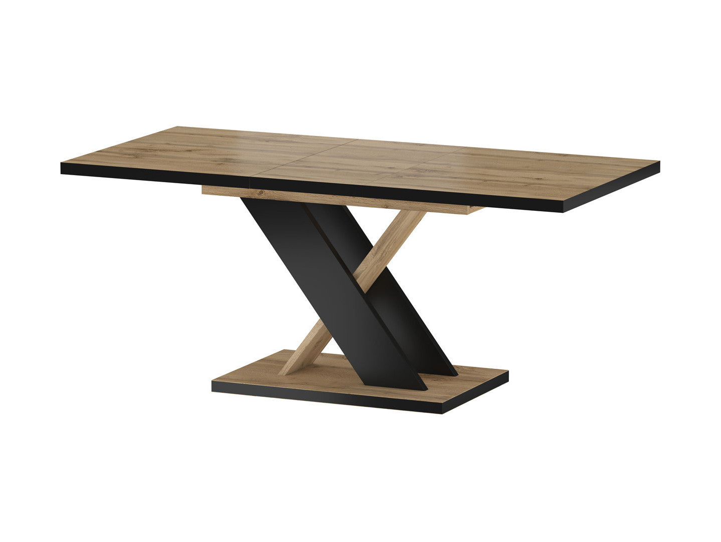 Eryk Extendable Dining Table 138–208 cm – Artisan Oak & Black
