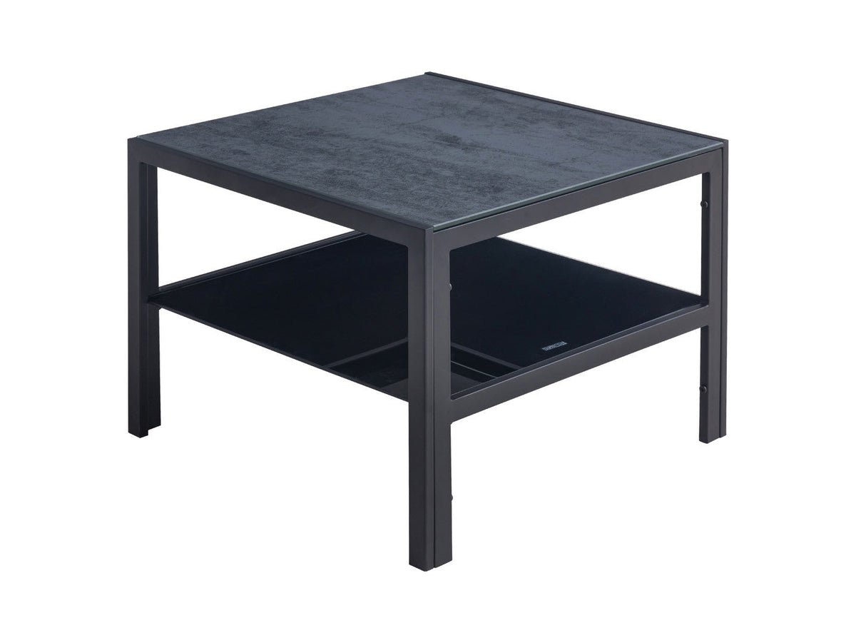 Force CT1928 Square Coffee Table 60×60 cm – Black & Grey, Lower Shelf