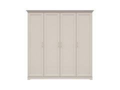 Anga 4-Door Wardrobe 210 cm – Cashmere & Brushed Gold Handles