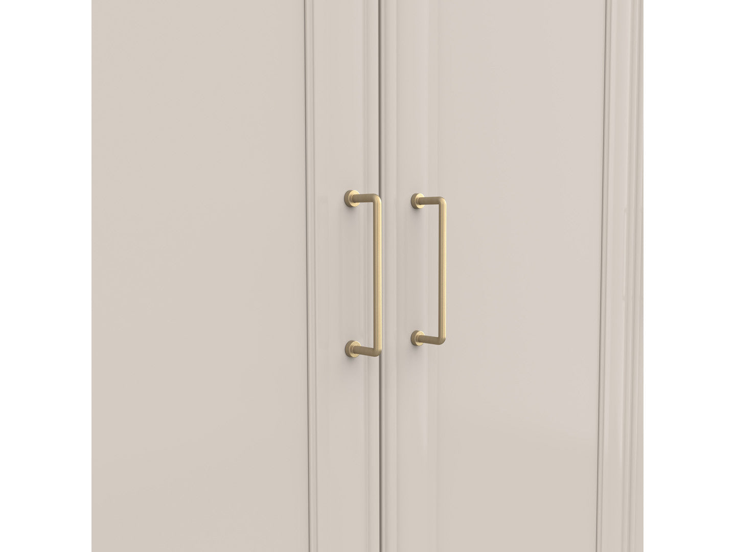 Anga 4-Door Wardrobe 210 cm – Cashmere & Brushed Gold Handles