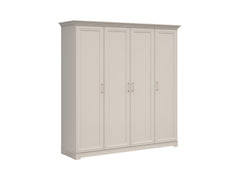 Anga 4-Door Wardrobe 210 cm – Cashmere & Brushed Gold Handles