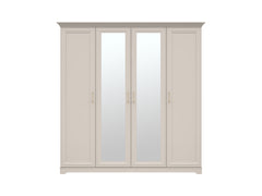 Anga 4-Door Wardrobe with Mirror – Soft-Close, Brushed Gold Handles & Hanging Rails | Uni Kashmir | 209.5×216 cm