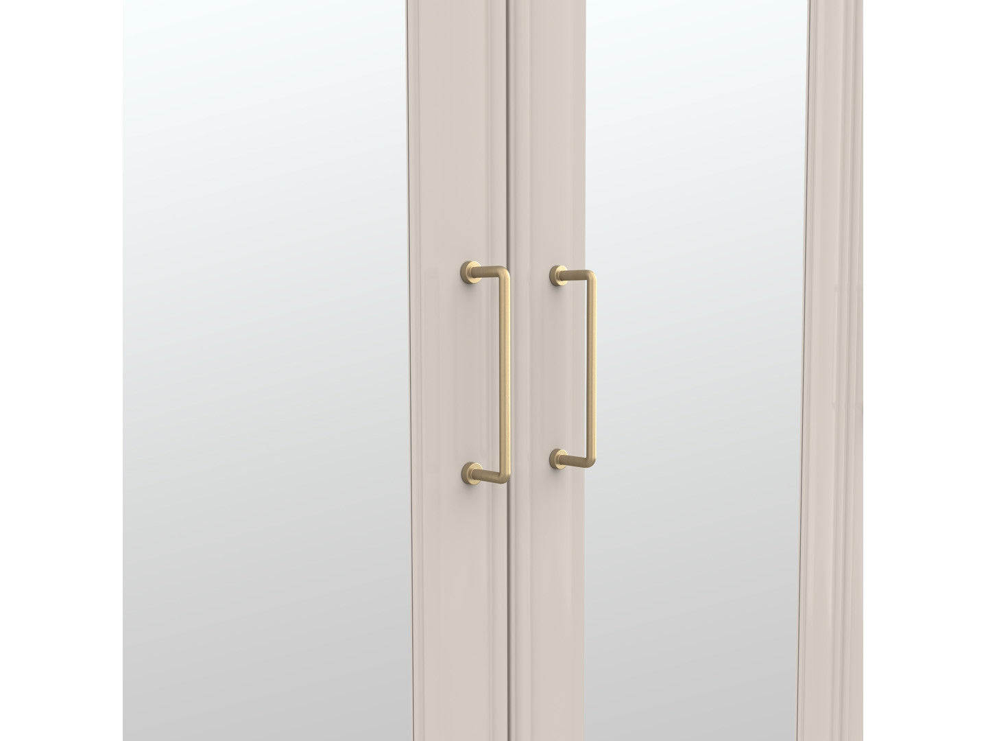 Anga 4-Door Wardrobe with Mirror – Soft-Close, Brushed Gold Handles & Hanging Rails | Uni Kashmir | 209.5×216 cm