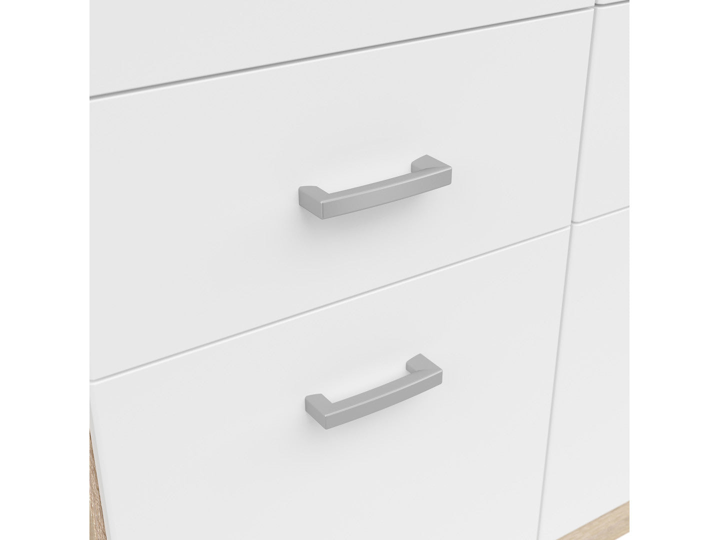 Brando 4 Wardrobe 181 cm – White Matt | Mirror Centre Doors | Hanging Rail | 8 Drawers | Shelves | Grey Textile Interior | 181×199×58 cm
