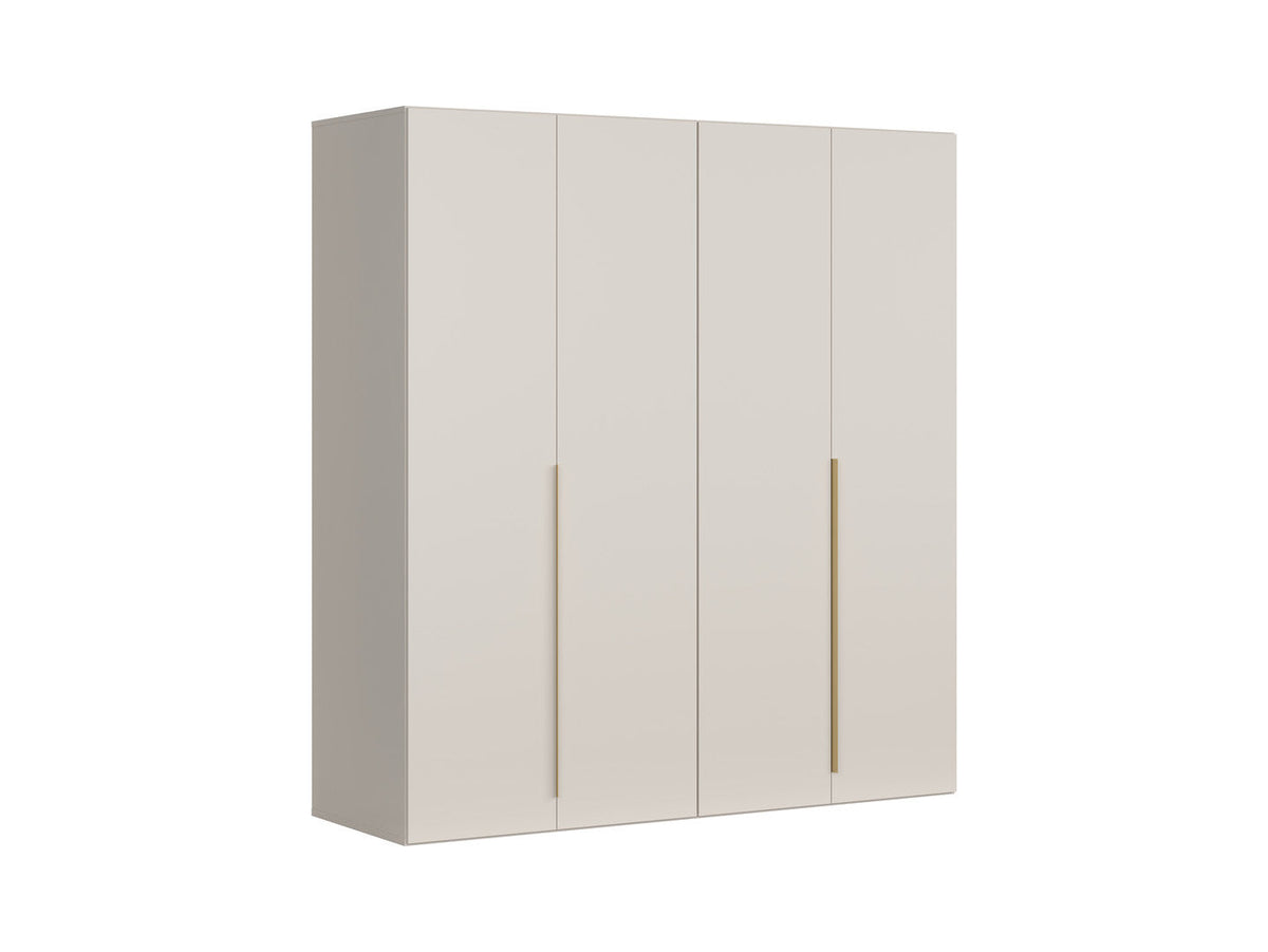 Flex 4-Door Wardrobe 200x218 cm – Kashmir, Hanging Rails & Shelves, Scratch-Resistant