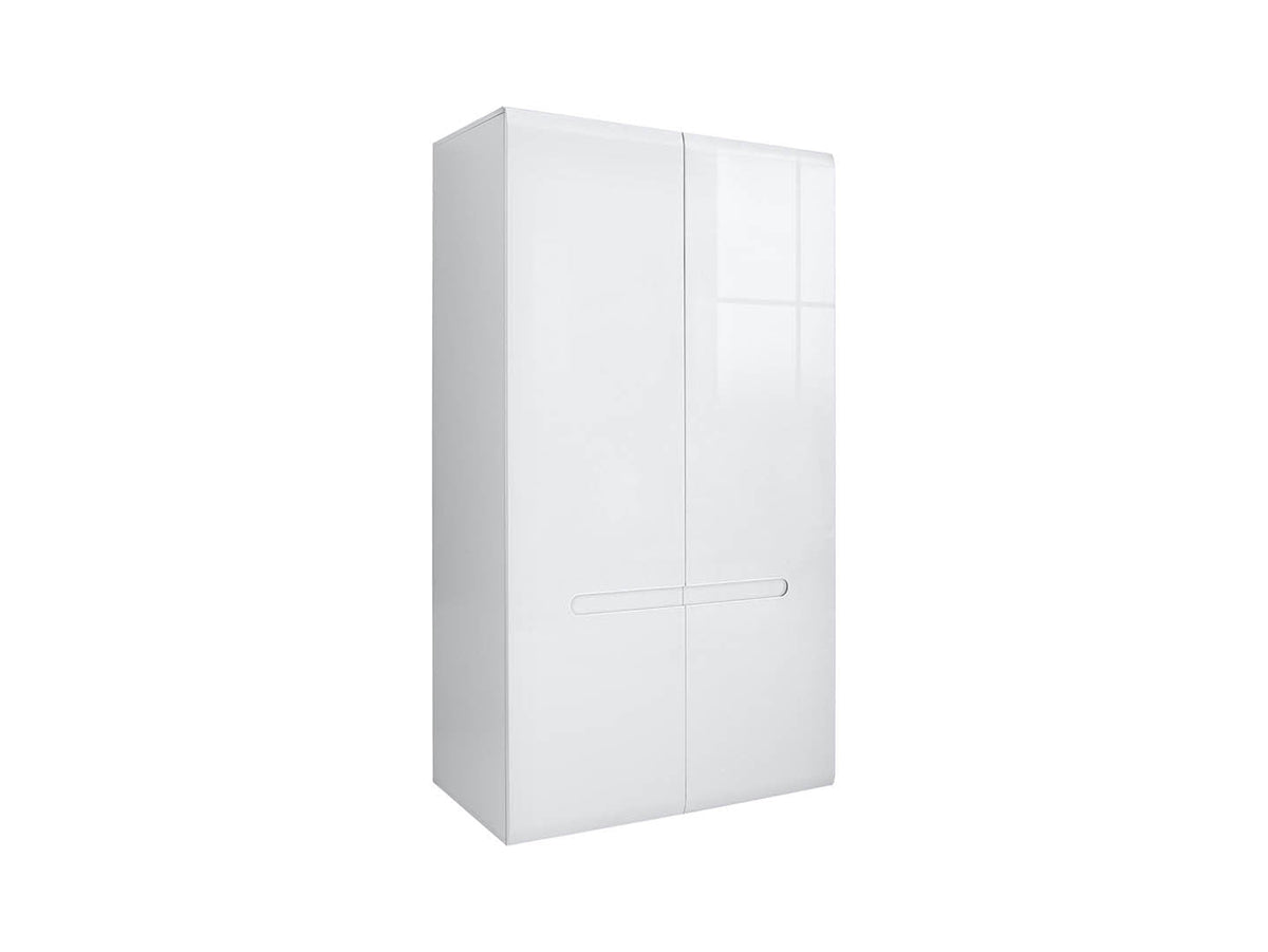 Azteca Trio 2-Door Wardrobe – White & White Gloss, 105 cm
