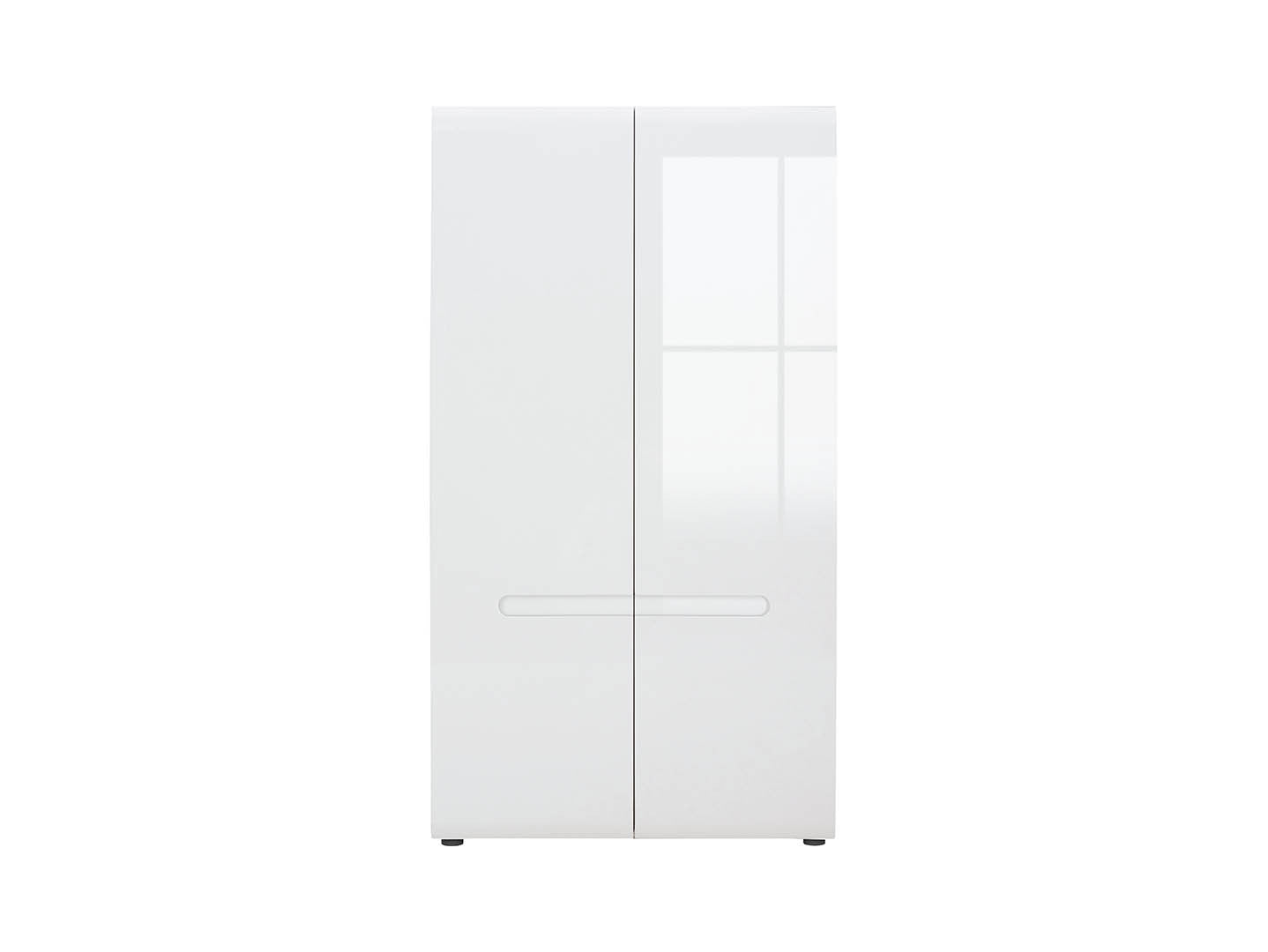 Azteca Trio 2-Door Wardrobe – White & White Gloss, 105 cm
