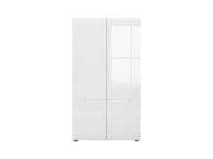 Azteca Trio 2-Door Wardrobe – White & White Gloss, 105 cm