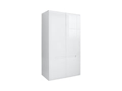 Azteca Trio 2-Door Wardrobe – White & White Gloss, 105 cm