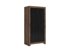 Balin 2-Door Wardrobe 98x195 – Monastery Oak & Black Oak