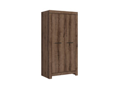 Balin 2-Door Wardrobe 98x195 cm – Monastery Oak, Hanging Rail, Soft-Close Hinges