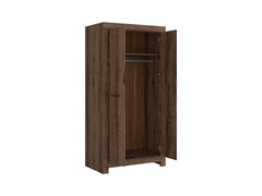 Balin 2-Door Wardrobe 98x195 cm – Monastery Oak, Hanging Rail, Soft-Close Hinges