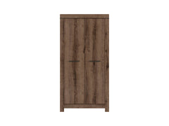Balin 2-Door Wardrobe 98x195 cm – Monastery Oak, Hanging Rail, Soft-Close Hinges