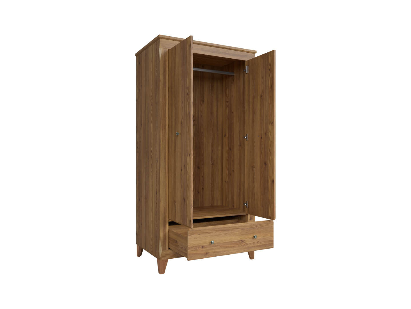 Bergen 2-Door Wardrobe – Golden Sibiu Larch, 102 cm