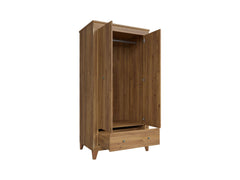 Bergen 2-Door Wardrobe – Golden Sibiu Larch, 102 cm