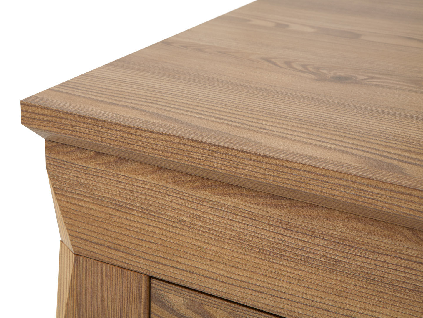Bergen Wardrobe 144×202cm – Golden Sibiu Larch | Mirror Front, Hanging Rail & Drawers