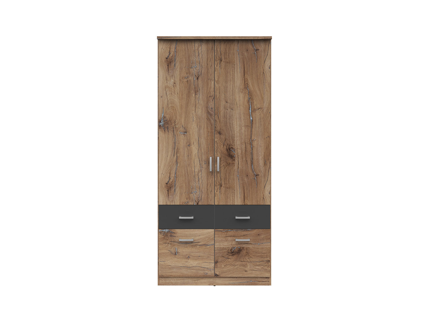 Brando 2 Wardrobe – Dark Flagstaff Oak & Graphite, 91 cm