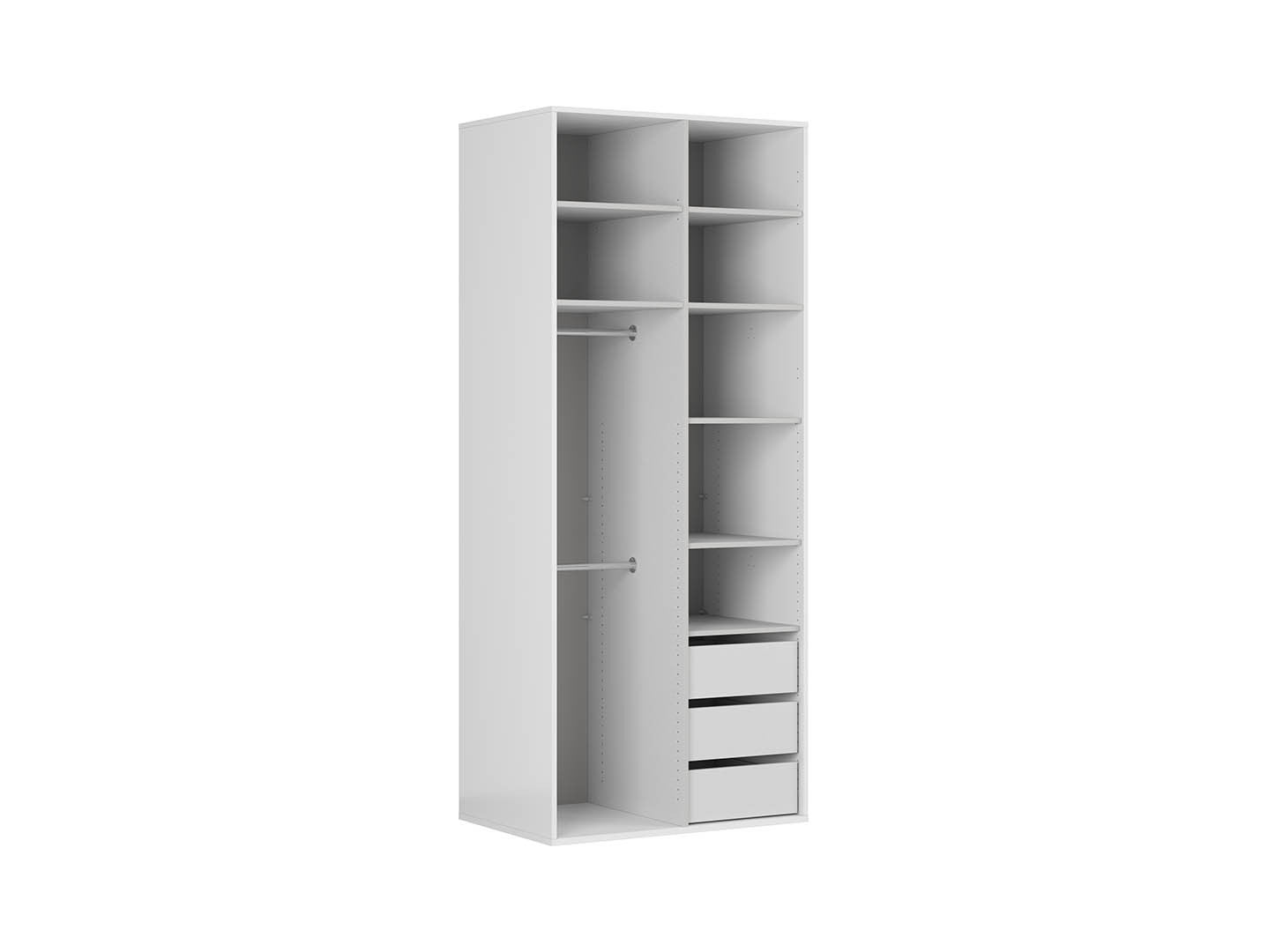 Flex 2-Door Wardrobe 100 cm – White & Graphite, 10-Year Warranty