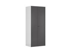Flex 2-Door Wardrobe 100 cm – White & Graphite, 10-Year Warranty