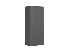 Flex Double-Door Wardrobe 100 cm – Graphite, 7 Shelves, 3 Drawers, 2 Rails, 240 cm Tall