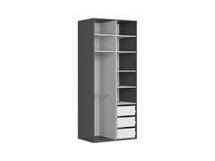 Flex 2-Door Wardrobe 100x240 cm – Graphite / Artisan Oak