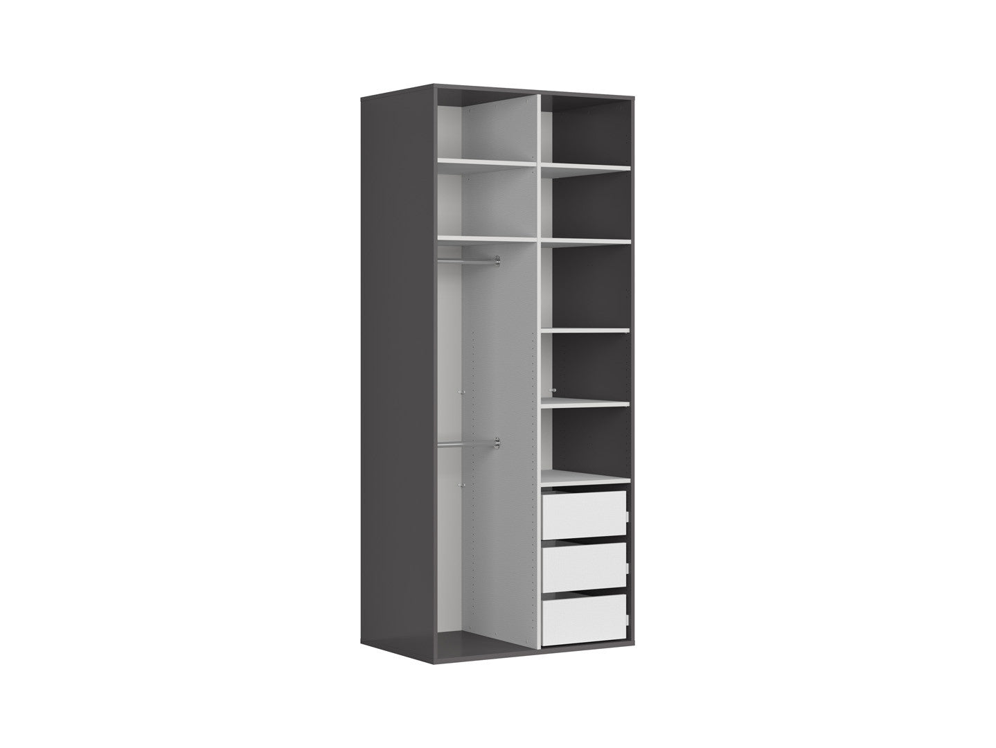 Flex Double-Door Wardrobe 100 cm – Graphite