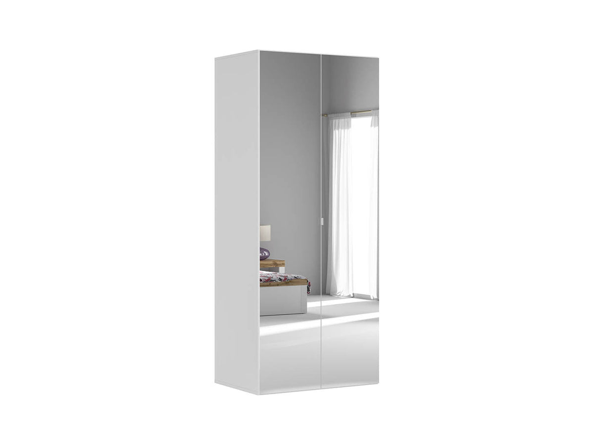 Flex 2-Door Mirrored Wardrobe 100x240 cm – White